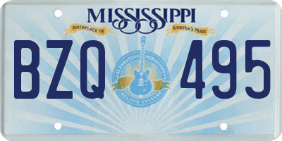 MS license plate BZQ495