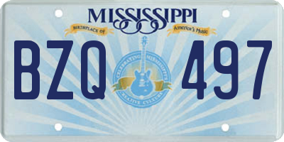 MS license plate BZQ497