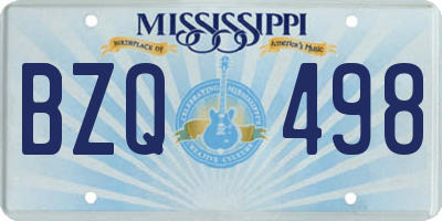 MS license plate BZQ498