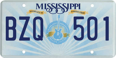 MS license plate BZQ501
