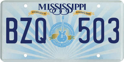 MS license plate BZQ503