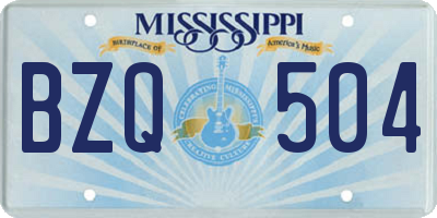 MS license plate BZQ504