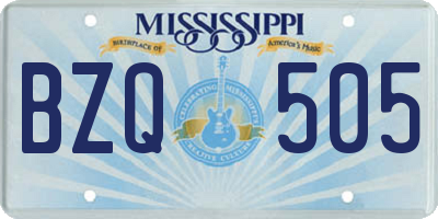 MS license plate BZQ505