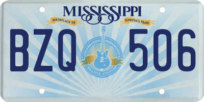 MS license plate BZQ506