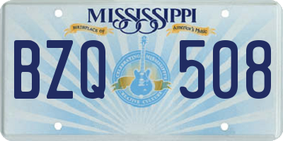 MS license plate BZQ508