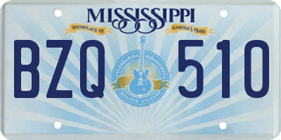 MS license plate BZQ510