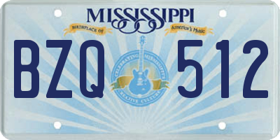 MS license plate BZQ512
