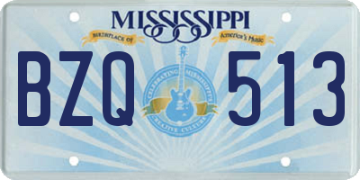 MS license plate BZQ513