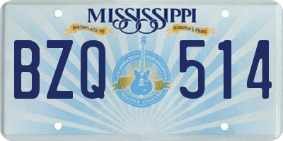MS license plate BZQ514