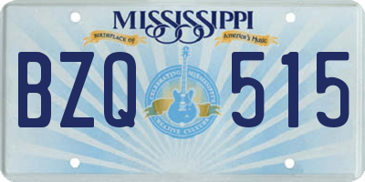 MS license plate BZQ515