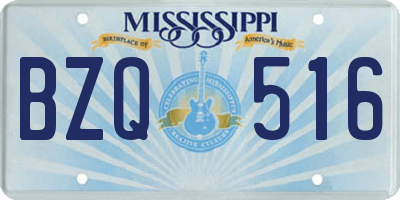 MS license plate BZQ516
