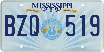 MS license plate BZQ519