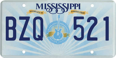 MS license plate BZQ521