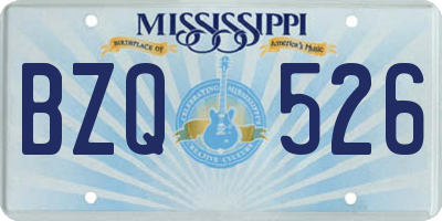 MS license plate BZQ526