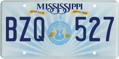 MS license plate BZQ527