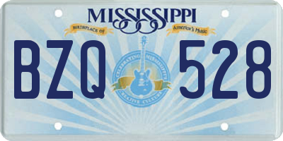 MS license plate BZQ528