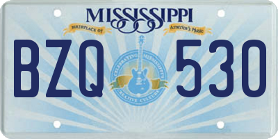 MS license plate BZQ530