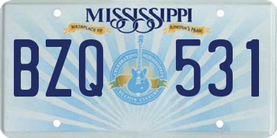 MS license plate BZQ531