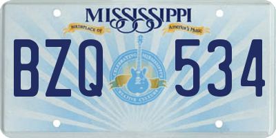 MS license plate BZQ534