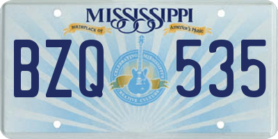 MS license plate BZQ535