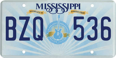 MS license plate BZQ536