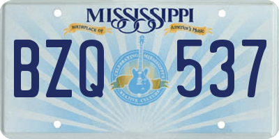 MS license plate BZQ537