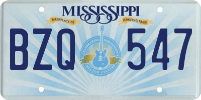 MS license plate BZQ547
