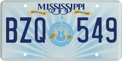 MS license plate BZQ549