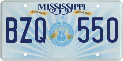 MS license plate BZQ550