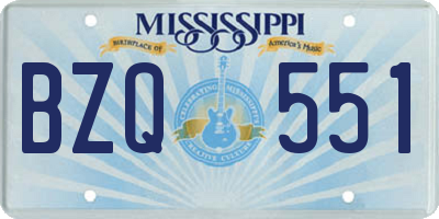 MS license plate BZQ551