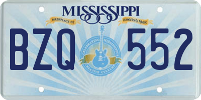 MS license plate BZQ552