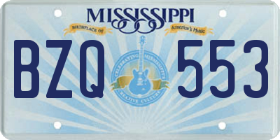 MS license plate BZQ553