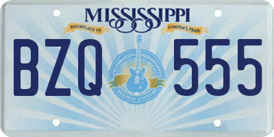 MS license plate BZQ555