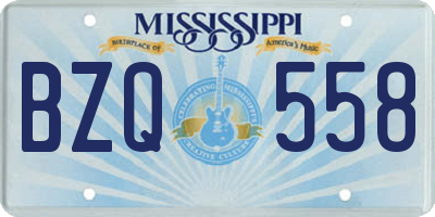 MS license plate BZQ558