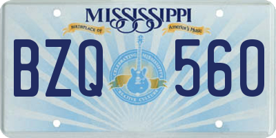 MS license plate BZQ560
