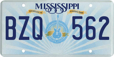 MS license plate BZQ562