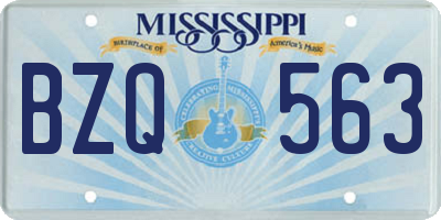 MS license plate BZQ563