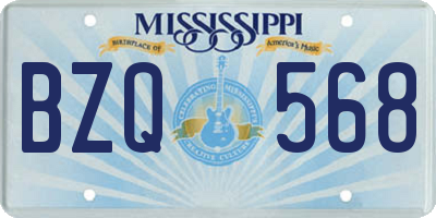 MS license plate BZQ568