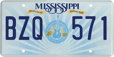 MS license plate BZQ571