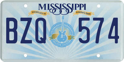 MS license plate BZQ574