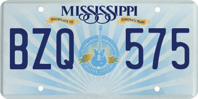 MS license plate BZQ575
