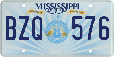 MS license plate BZQ576