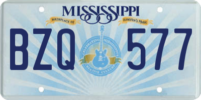 MS license plate BZQ577