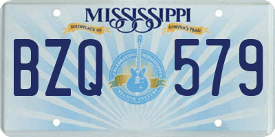 MS license plate BZQ579