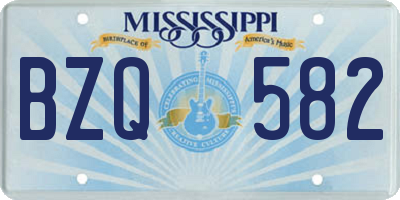 MS license plate BZQ582
