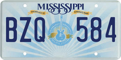 MS license plate BZQ584