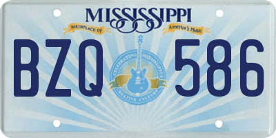 MS license plate BZQ586