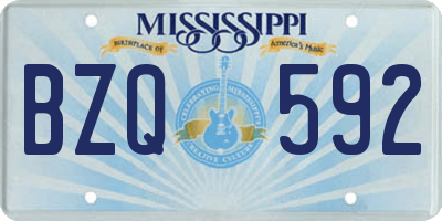 MS license plate BZQ592