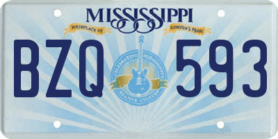 MS license plate BZQ593