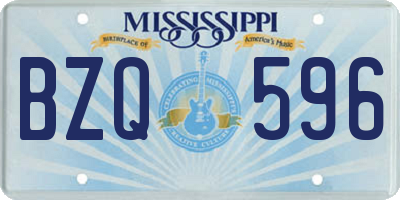 MS license plate BZQ596